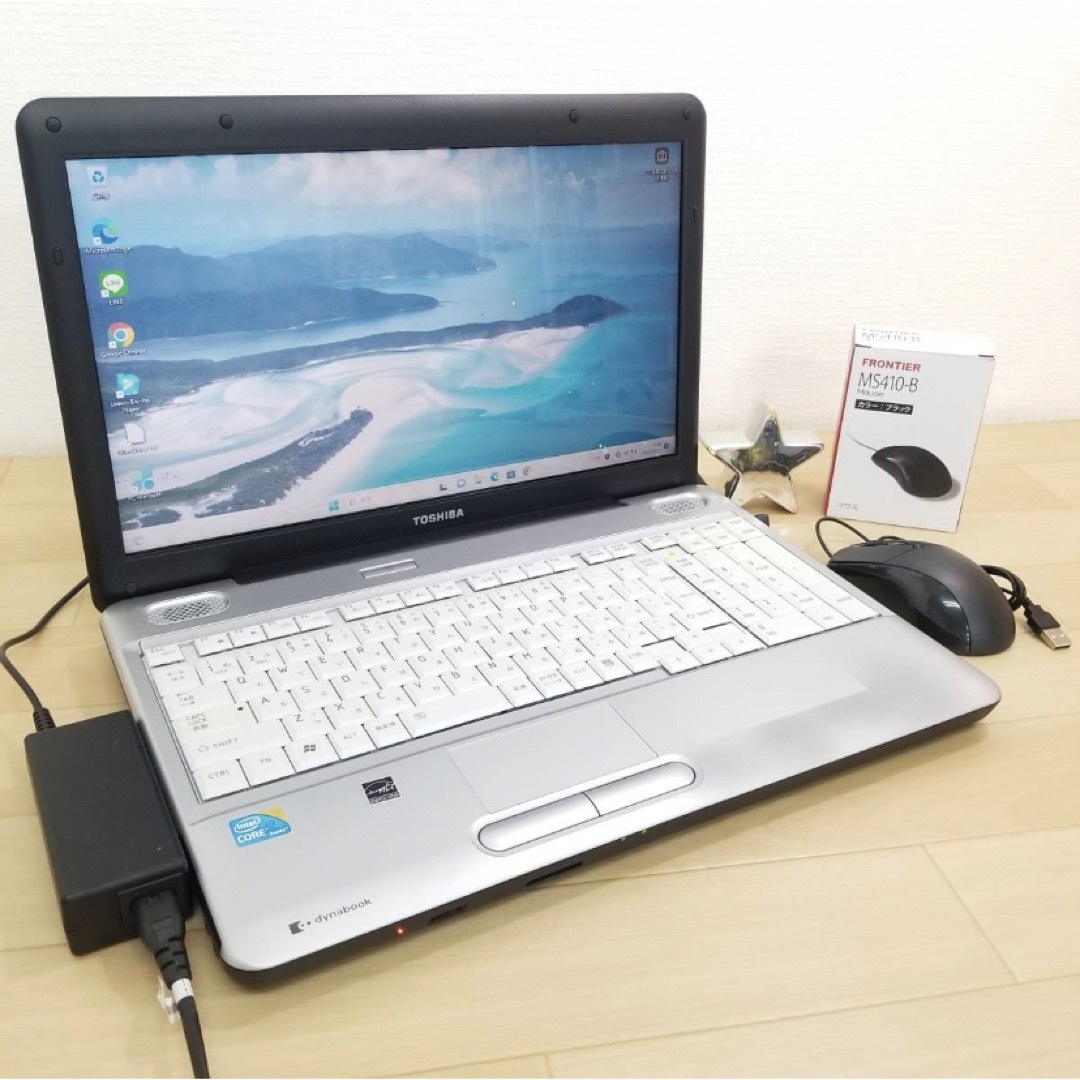 超大容量  美品　東芝　HDD 1000GB＋新品メモ4GB+ 新品マウス