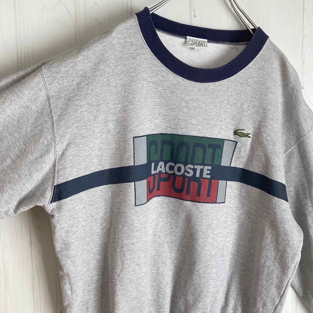 ラコステ　LACOSTE スウェット　トレーナー　刺繍ロゴデザイン　90s