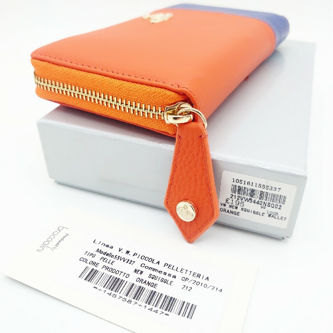 【新品】Vivienne Westwood 長財布 オレンジ/ブルー
