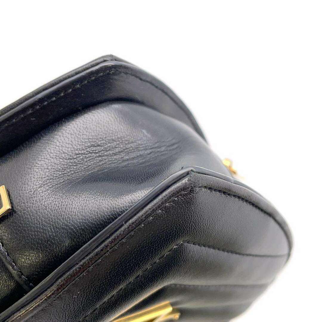 サンローランパリ チェーンショルダーバッグ ラブハート Vステッチ 446782 SAINT LAURENT PARIS バッグ 黒