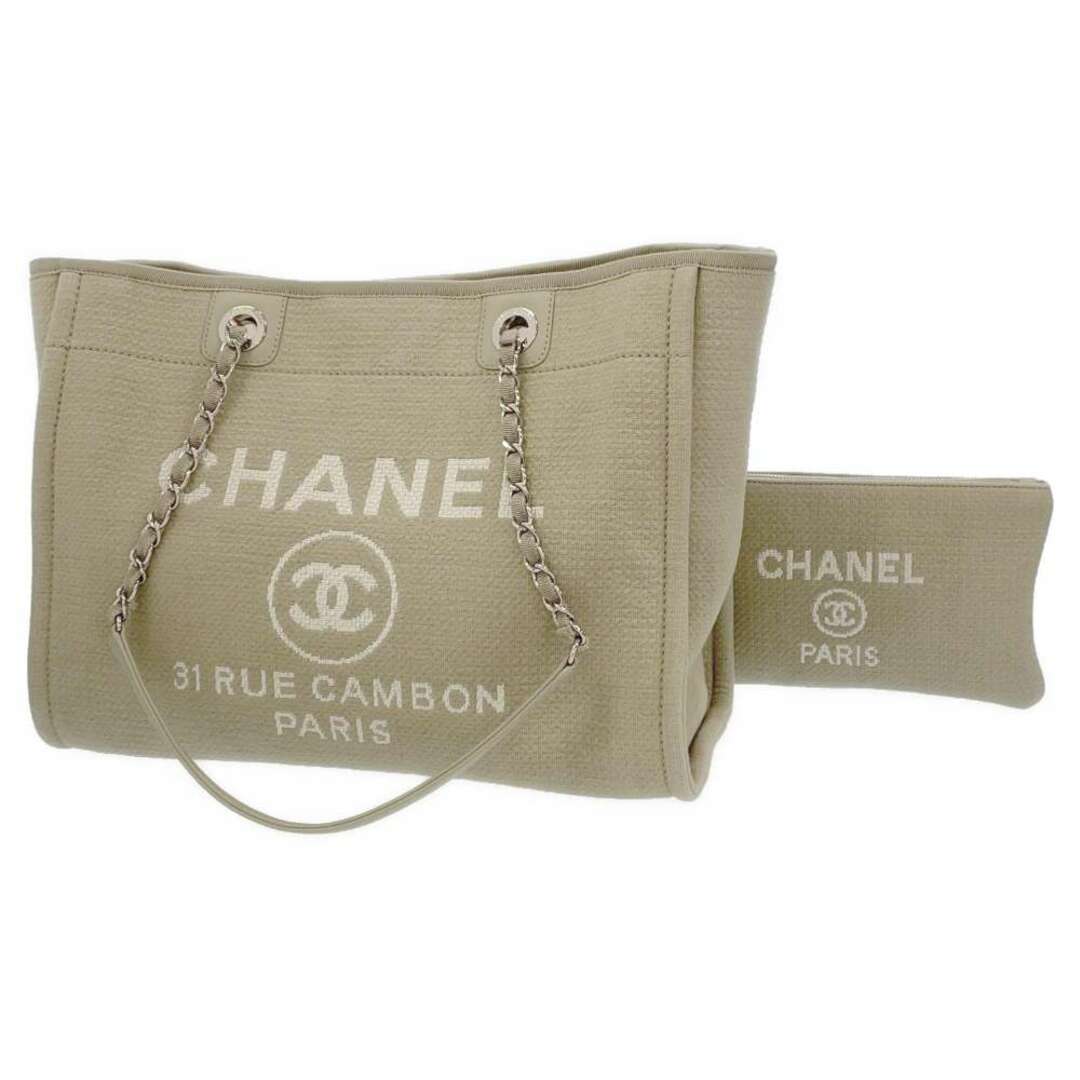 シャネル トートバッグ ドーヴィルライン ミディアム ショッピングバッグ ロゴ キャンバス A67001 CHANEL バッグ チェーントート