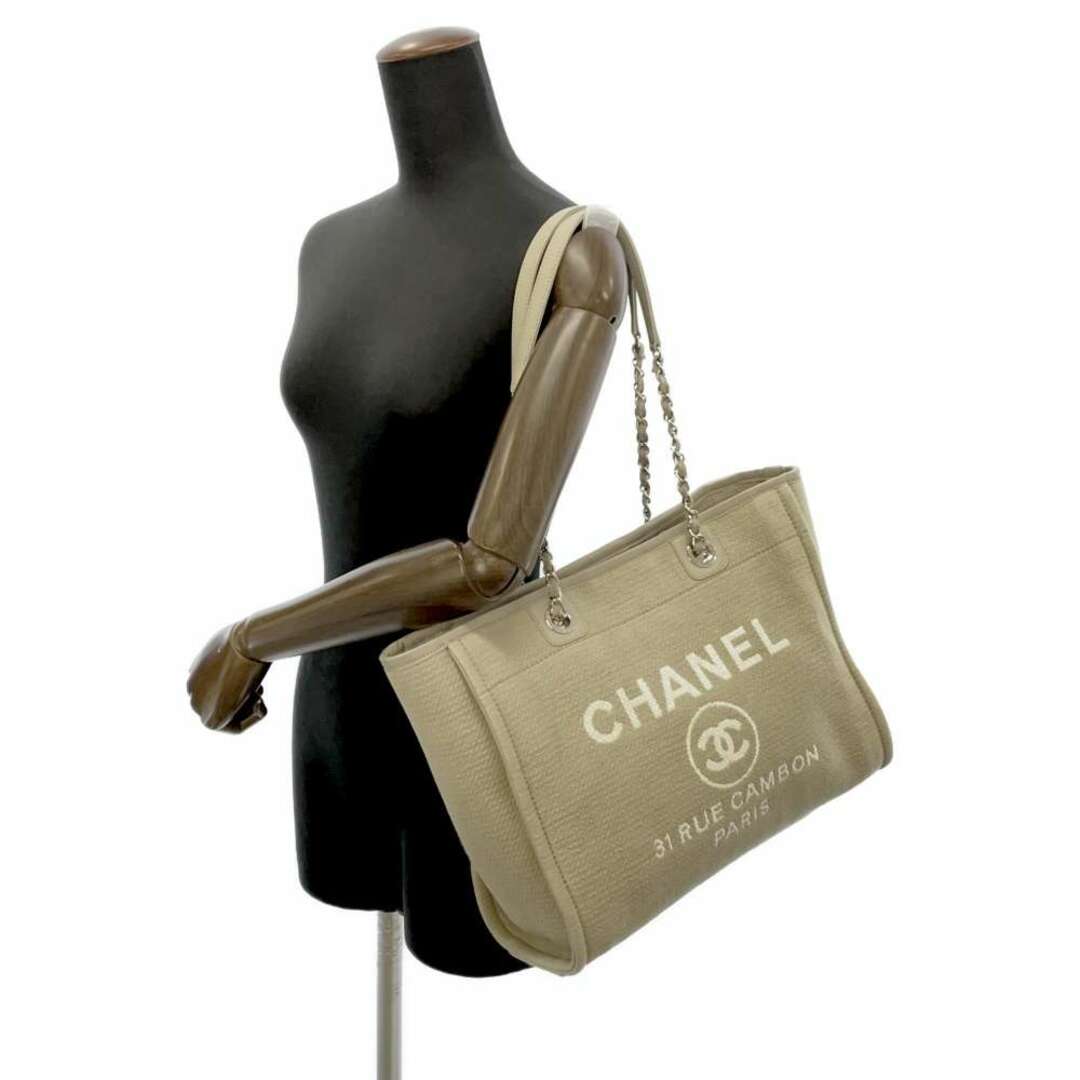 シャネル トートバッグ ドーヴィルライン ミディアム ショッピングバッグ ロゴ キャンバス A67001 CHANEL バッグ チェーントート 4