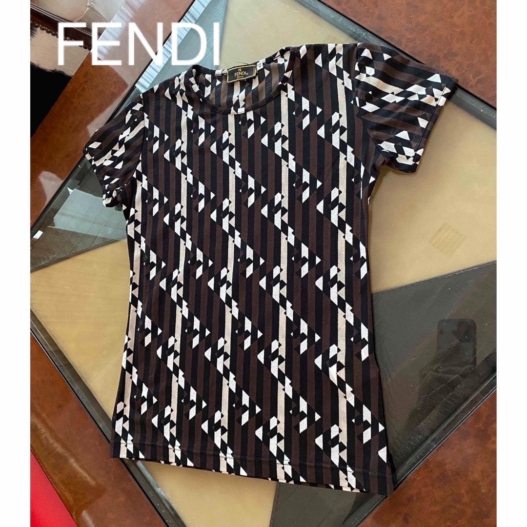 FENDI - FENDI フェンディー 半袖カットソー Tシャツ ズッカ柄 42 XSの