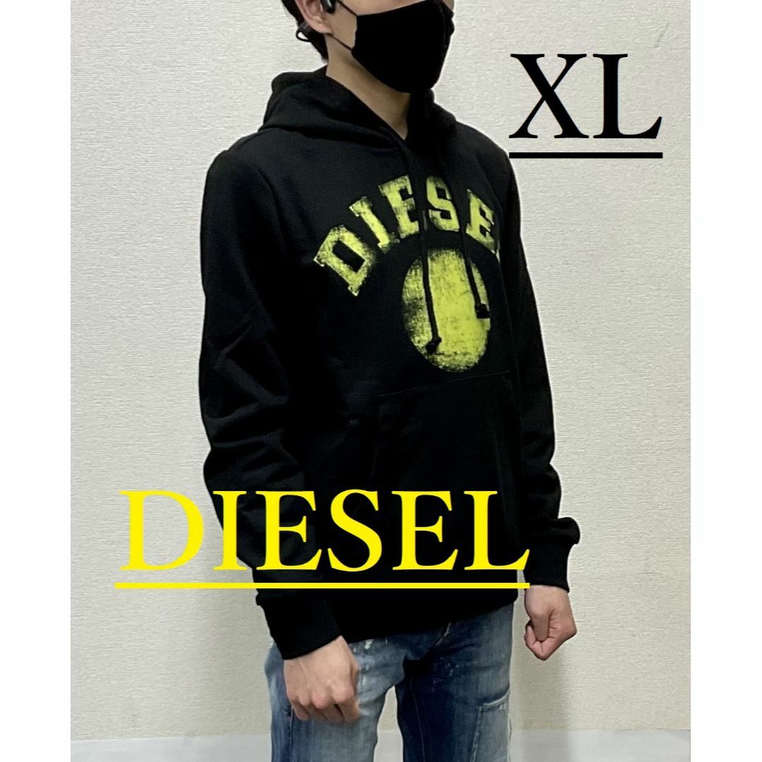 DIESEL(ディーゼル)のディーゼル　パーカー 02A23　XLサイズ　ブラック　新品　A08692 メンズのトップス(スウェット)の商品写真