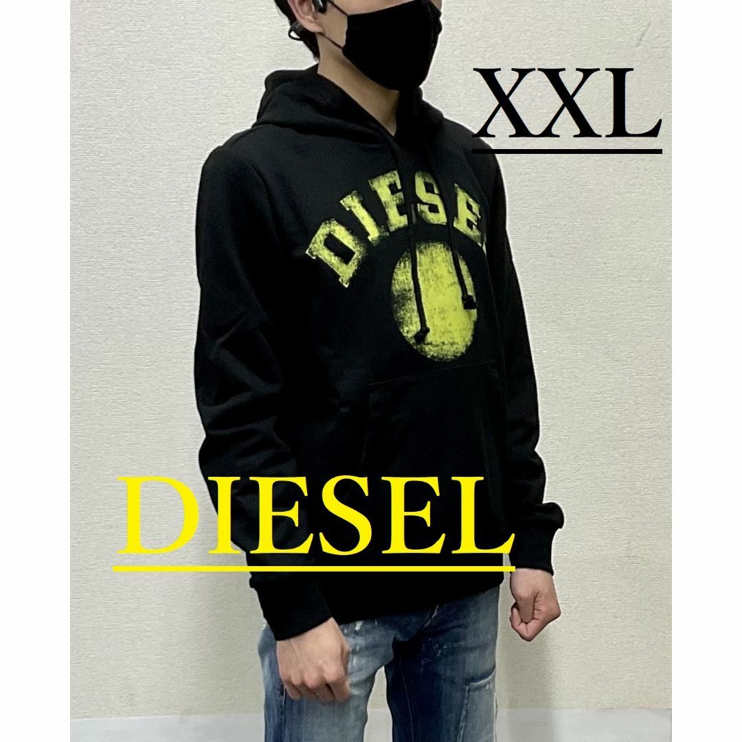 DIESEL(ディーゼル)のディーゼル　パーカー 02A23　XXLサイズ　ブラック　新品　A08692 メンズのトップス(パーカー)の商品写真