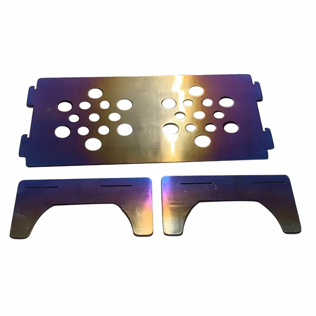 64チタン 登山 テーブル コンパクト ウルトラライト 155g 虹色に輝く陽極テーブル/チェア