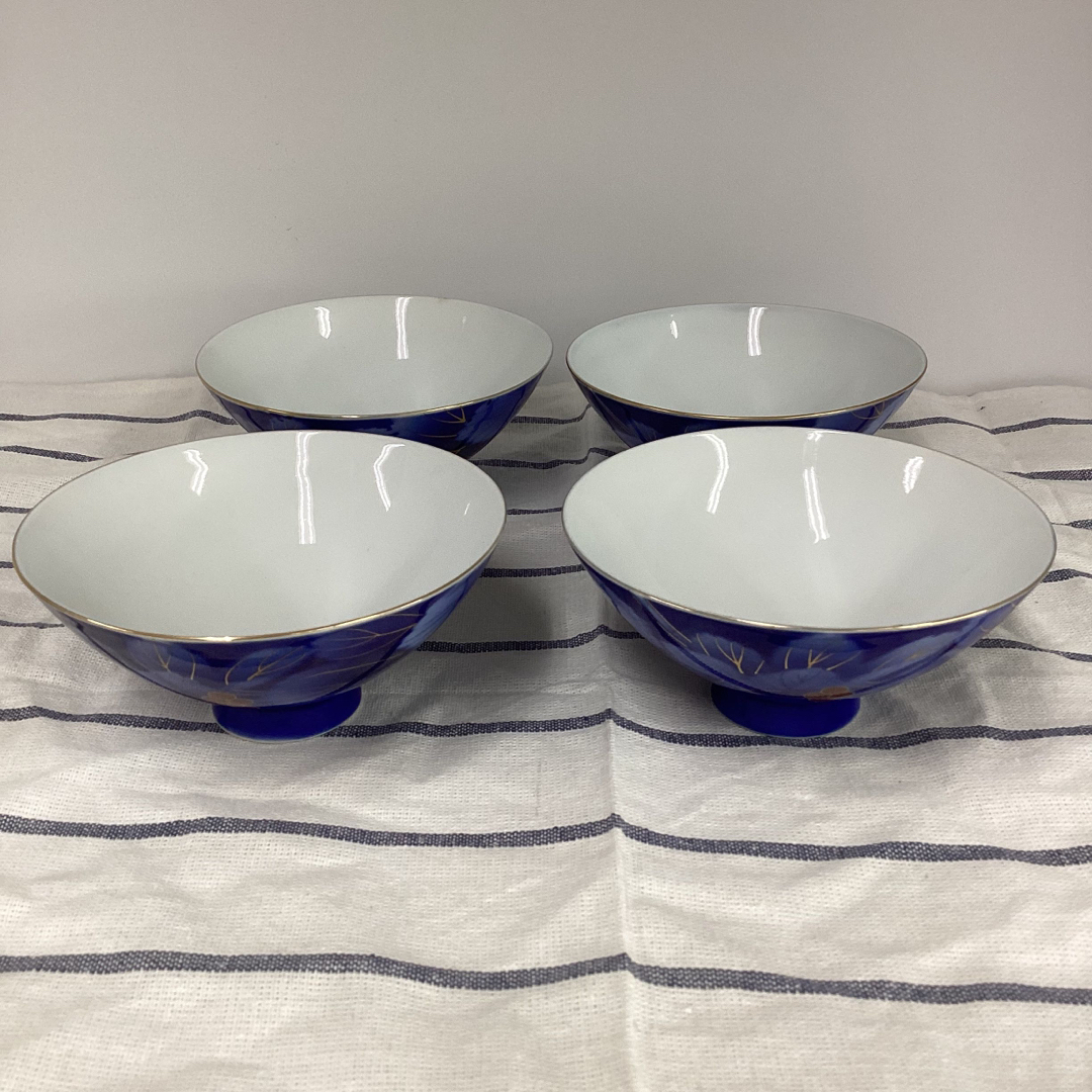 深川製磁 ブルーチャイナ 飯椀ペア-