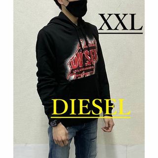 [美品激レア]diesel 黒背面ビックロゴパーカー