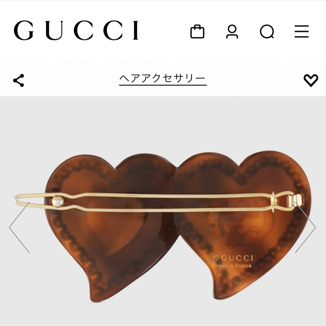 GUCCI - Gucci インターロッキングG &ハート ヘアクリップの GUCCI - Gucci インターロッキングG &ハート ヘアクリップの