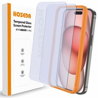 【ブルーライトカット】HOSEDA ガラスフィルム iPhone 15 Plus(その他)