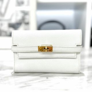 エルメス(Hermes)のエルメス　ケリーウォレット　エプソン　白　ゴールド金具　□L刻印(財布)