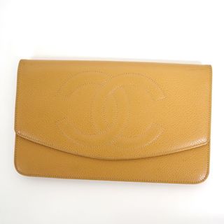 シャネル(CHANEL)の【CHANEL】シャネル 二つ折り財布 キャビアスキン ブラウン ゴールド金具/hm09596ik(折り財布)