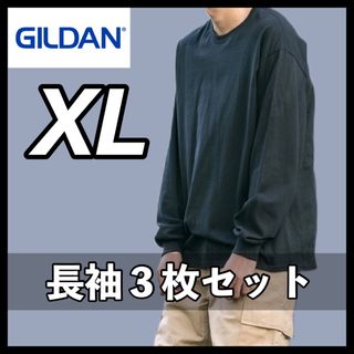 ギルタン(GILDAN)の新品未使用 ギルダン 6oz ウルトラコットン 無地 ロンT 黒3枚 XL(Tシャツ/カットソー(七分/長袖))