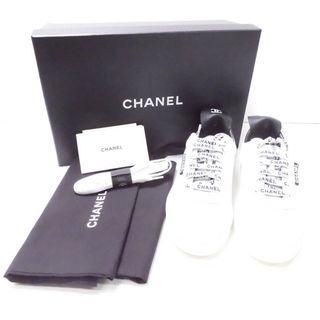 シャネル(CHANEL)の未使用 CHANEL シャネル レザースニーカー 37 24cm相当 ロゴリボン レディース AO1148W1 (スニーカー)