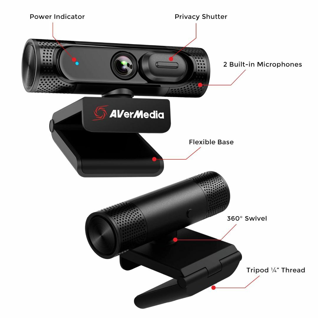 AVerMedia PW315 - フルHD 1080P 60FPS Webカメ