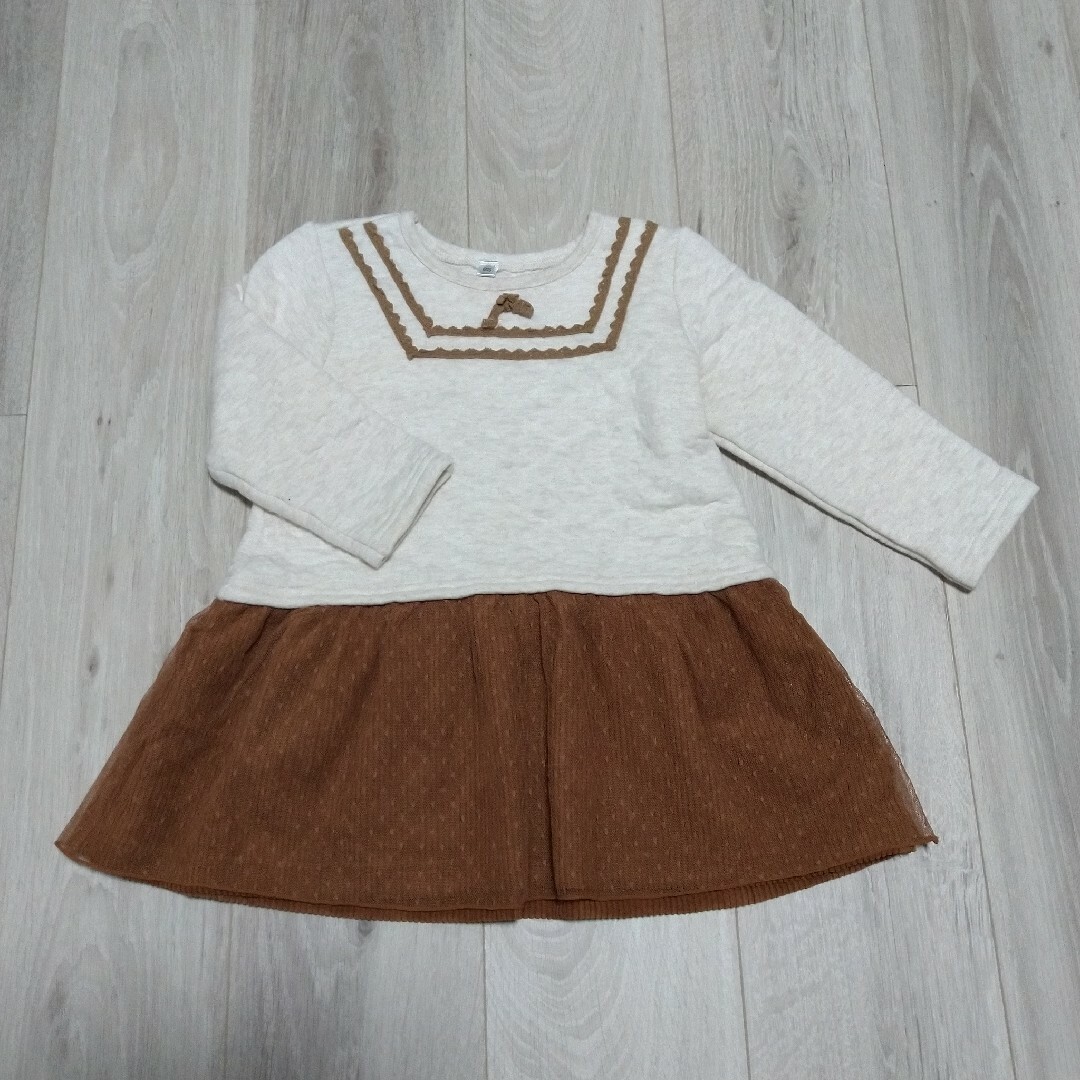 西松屋(ニシマツヤ)の長袖ワンピース キッズ/ベビー/マタニティのキッズ服女の子用(90cm~)(ワンピース)の商品写真