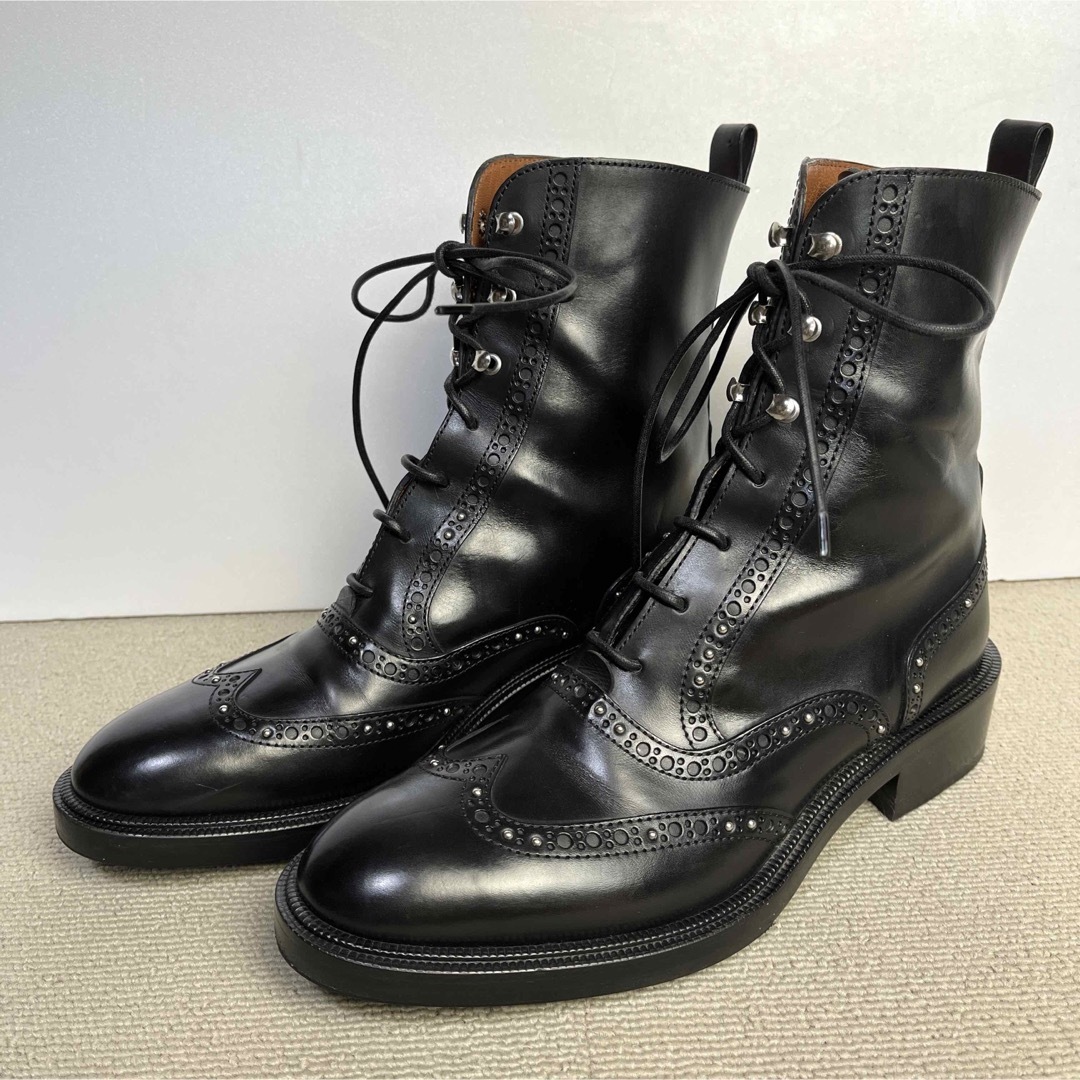 SARTORE - 35 SARTORE レースアップ ショートブーツ 黒 スタッズ