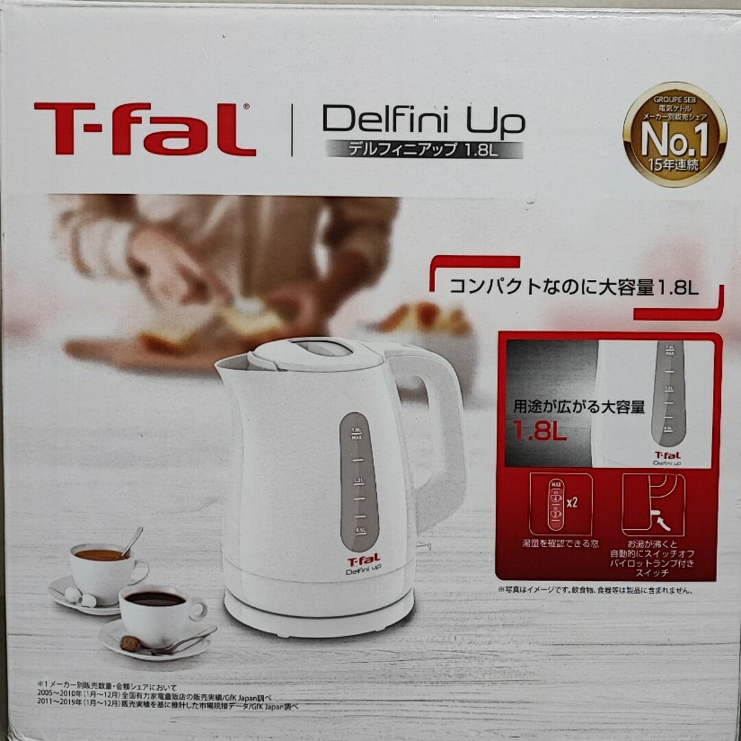 T-fal(ティファール)のティファール T-fal KO1738JP 電子ケトル デルフィニアップ 1.8 スマホ/家電/カメラの生活家電(電気ケトル)の商品写真