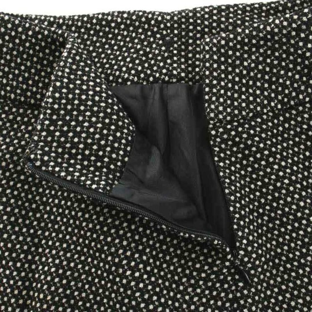LAURA ASHLEY(ローラアシュレイ)のローラアシュレイ フレアスカート ロング マキシ 総柄 ウール 7 S 黒 白 レディースのスカート(ロングスカート)の商品写真