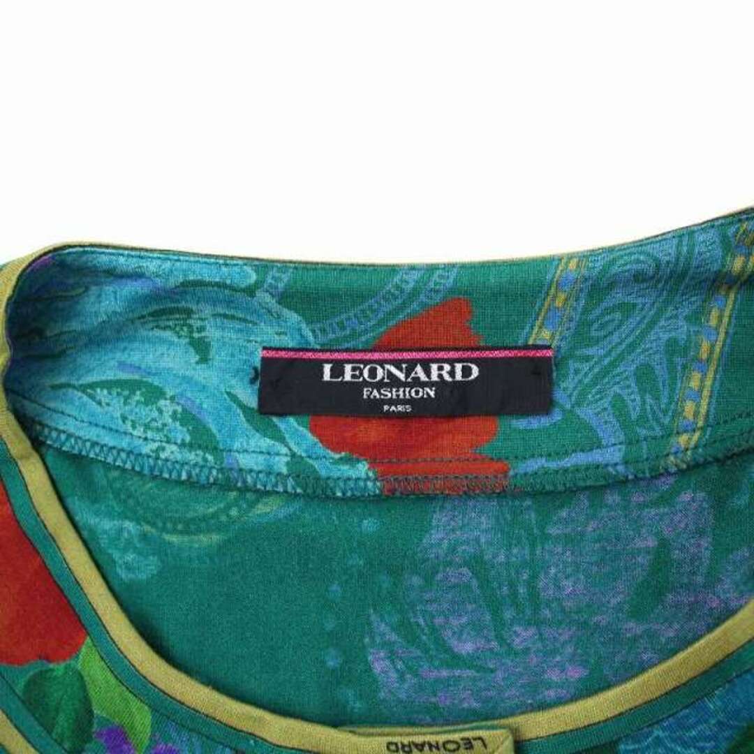 LEONARD - レオナール 花柄ワンピース 長袖 ロング ウール シルク混 総