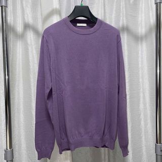 ユナイテッドアローズ(UNITED ARROWS)のユナイテッドアローズ/ハイゲージニット/パープル/コットン/L/クルーネック(ニット/セーター)