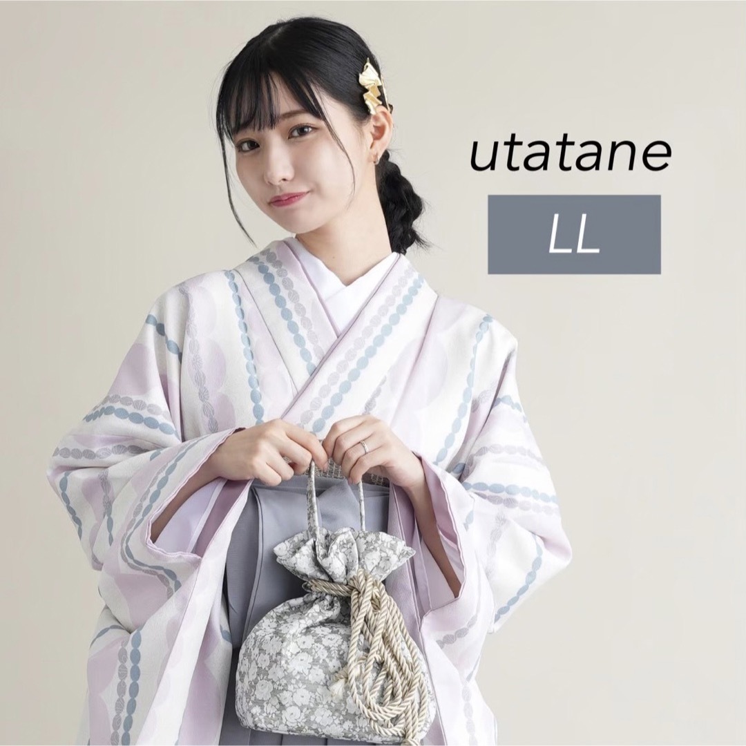 RUcham_和装新品【着物＋袴セット】utatane ウタタネ 二尺袖着物 袴 LLサイズ