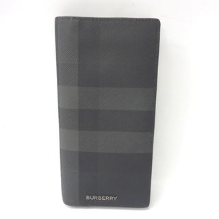 バーバリー(BURBERRY)のバーバリー 長財布
 小銭入れ付き チェック ブラック Ft1135041 中古(長財布)