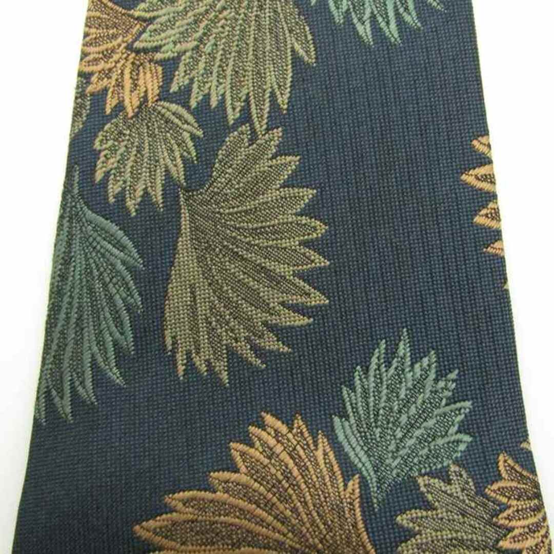 イヴ・サンローラン ブランド ネクタイ YSL 総柄 リーフ柄 ボタニカル柄 シルク メンズ グレー YVES SAINT LAURENT