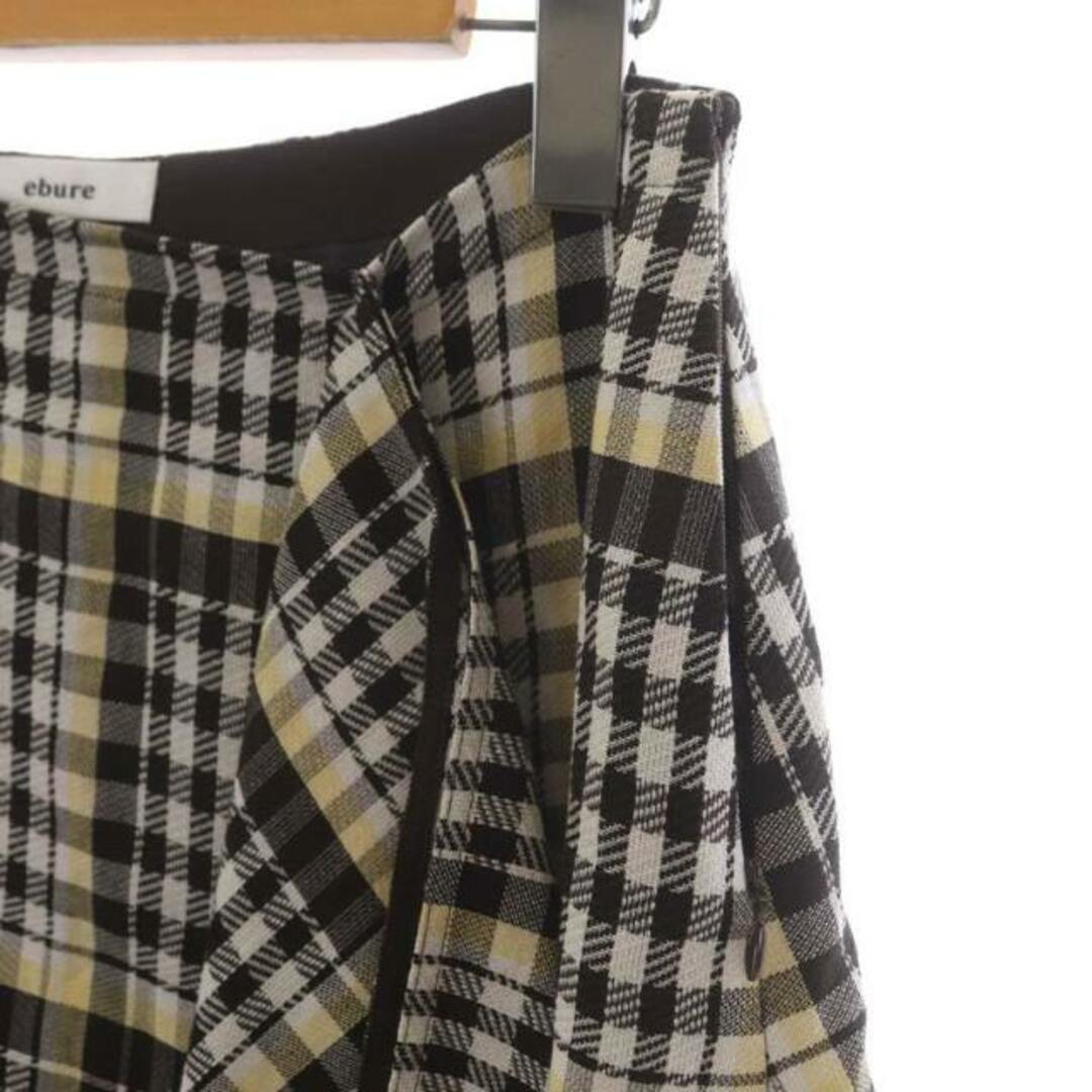 エブール チェックフリンジスカート ロング マキシ フレア リネン 36 レディースのスカート(ロングスカート)の商品写真