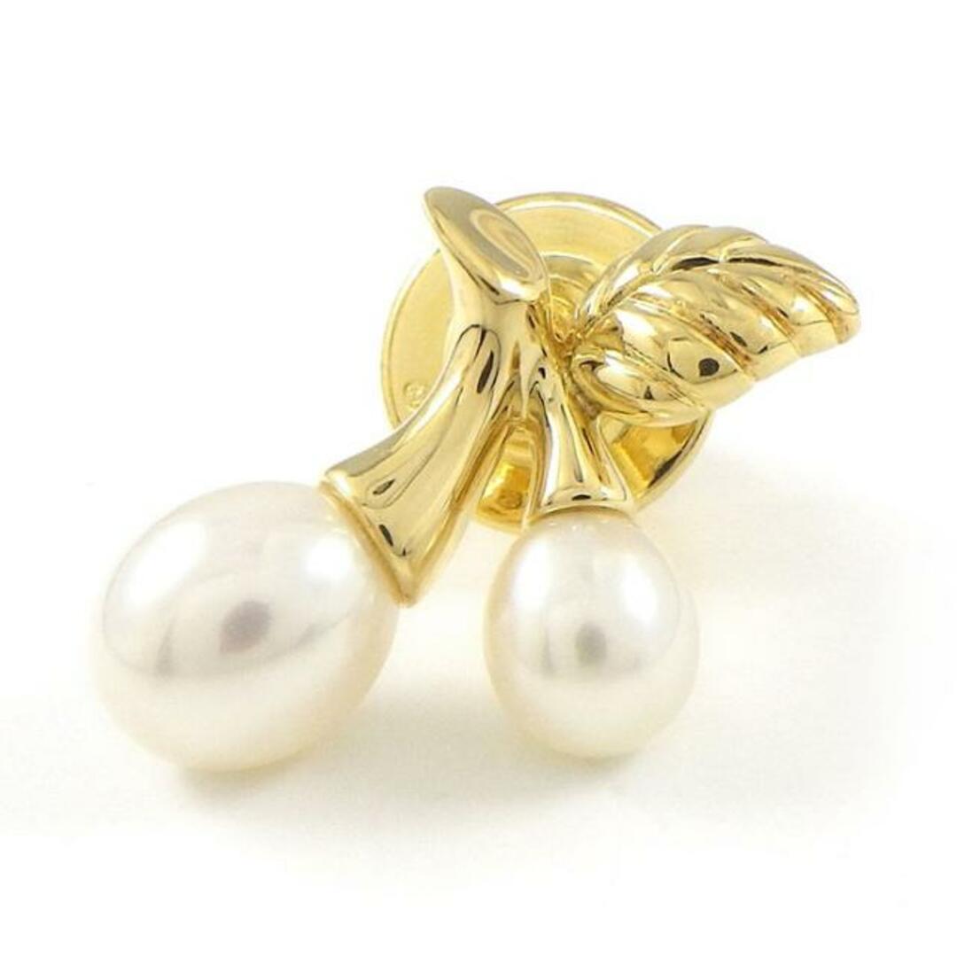 備考――商品状態――ミキモト MIKIMOTO ピンブローチ チェリー リーフ パール 5.5mm/7.5mm珠 K18YG