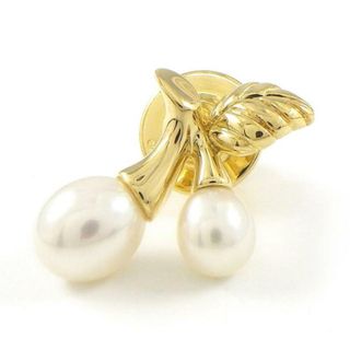 ミキモト(MIKIMOTO)のミキモト MIKIMOTO ピンブローチ チェリー リーフ パール 5.5mm/7.5mm珠 K18YG 【中古】(ブローチ/コサージュ)