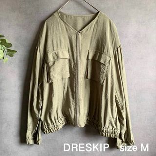 ドレスキップ(DRESKIP)のDRESKIP 薄手ノーカラージャケット 秋口に ワールド 透け感(ノーカラージャケット)