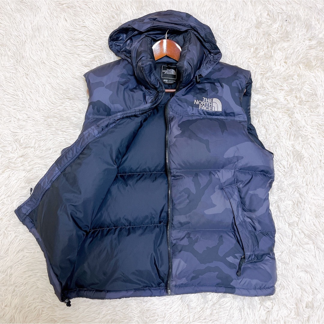 THE NORTH FACE   ノースフェイス ダウンベスト 迷彩柄 ネイビー M