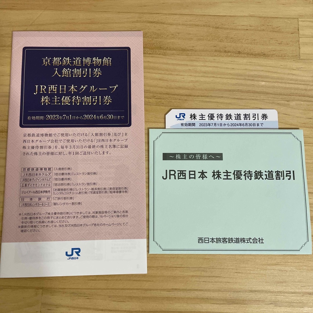 JR西日本　　株主優待鉄道割引券　冊子