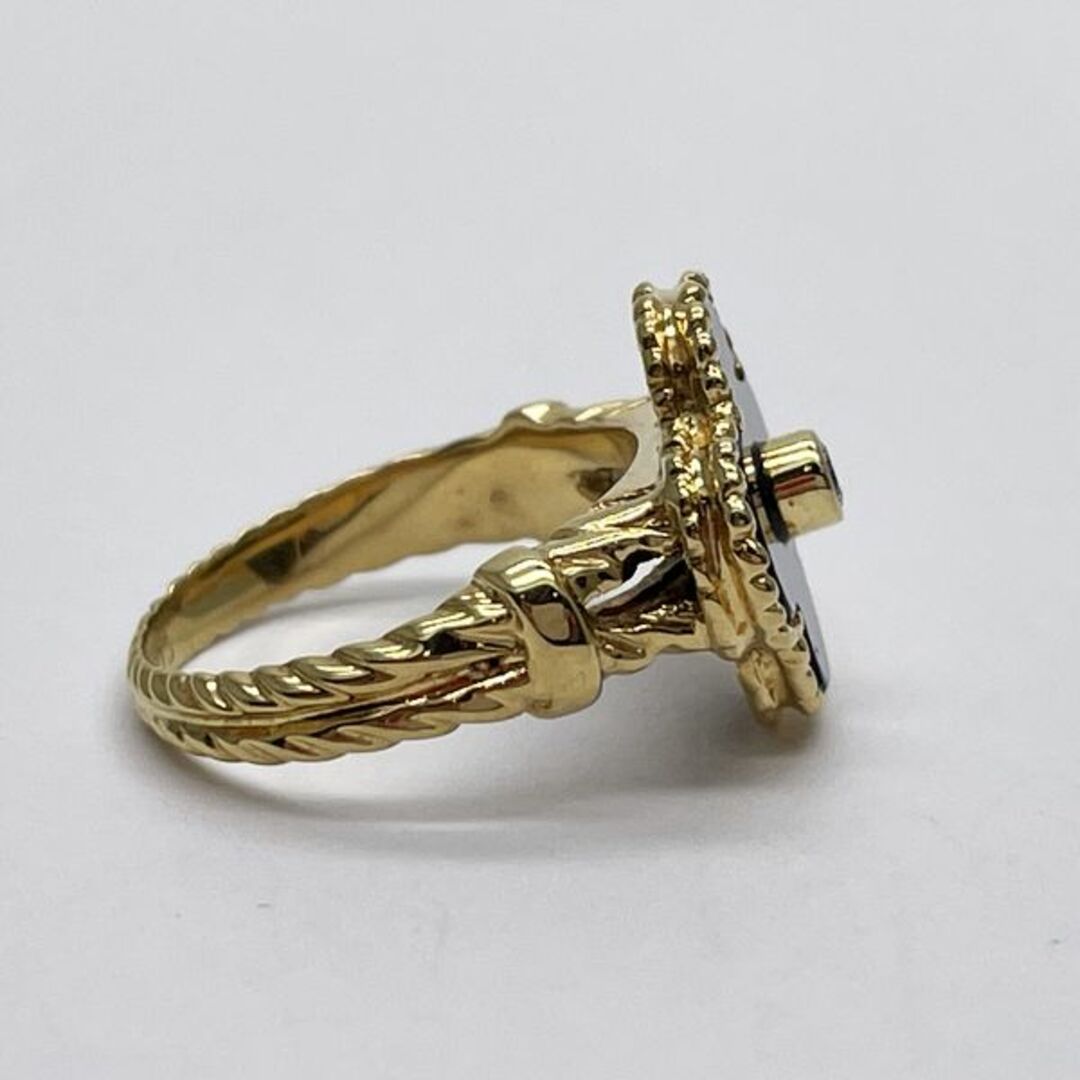 Van Cleef & Arpels(ヴァンクリーフアンドアーペル)のVan Cleef & Arpels ヴィンテージ アルハンブラ 1PD オニキス 9号 リング・指輪 K18YG ダイヤモンド レディースのアクセサリー(リング(指輪))の商品写真