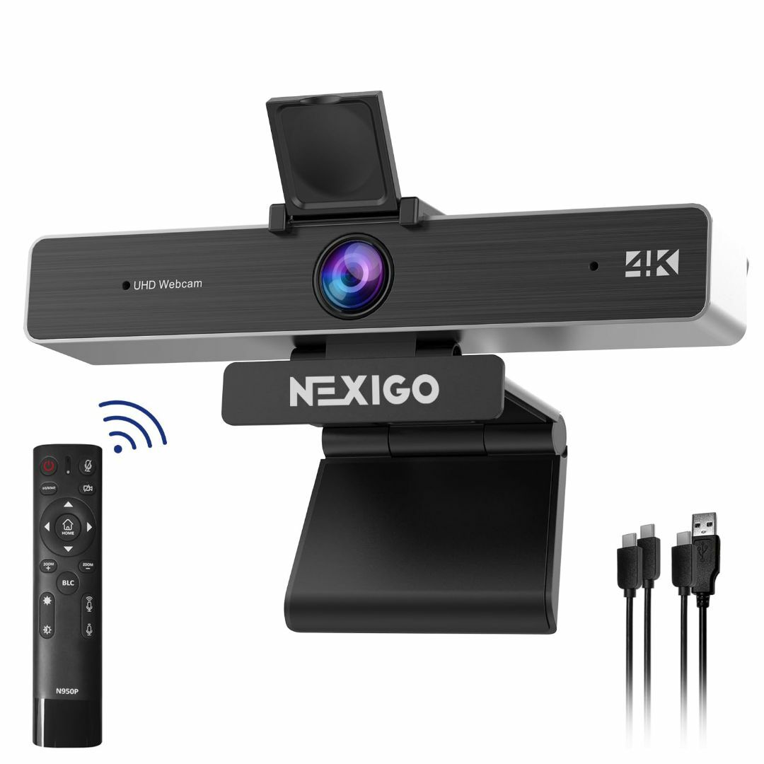 NexiGo Zoom認定、 N950P 4Kズーム可能ウェブカメラ リモコンと