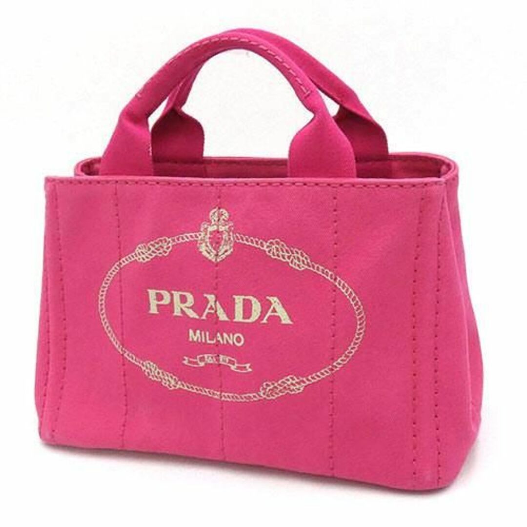 PRADA - プラダ バッグ キャンバス カナパ ハンド ショルダー ピンク