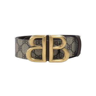 グッチ(Gucci)の　グッチ GUCCI ＢＢバックルベルト ハッカープロジェクト  680453 ブラウン BBロゴ PVCキャンバス メンズ ベルト(ベルト)