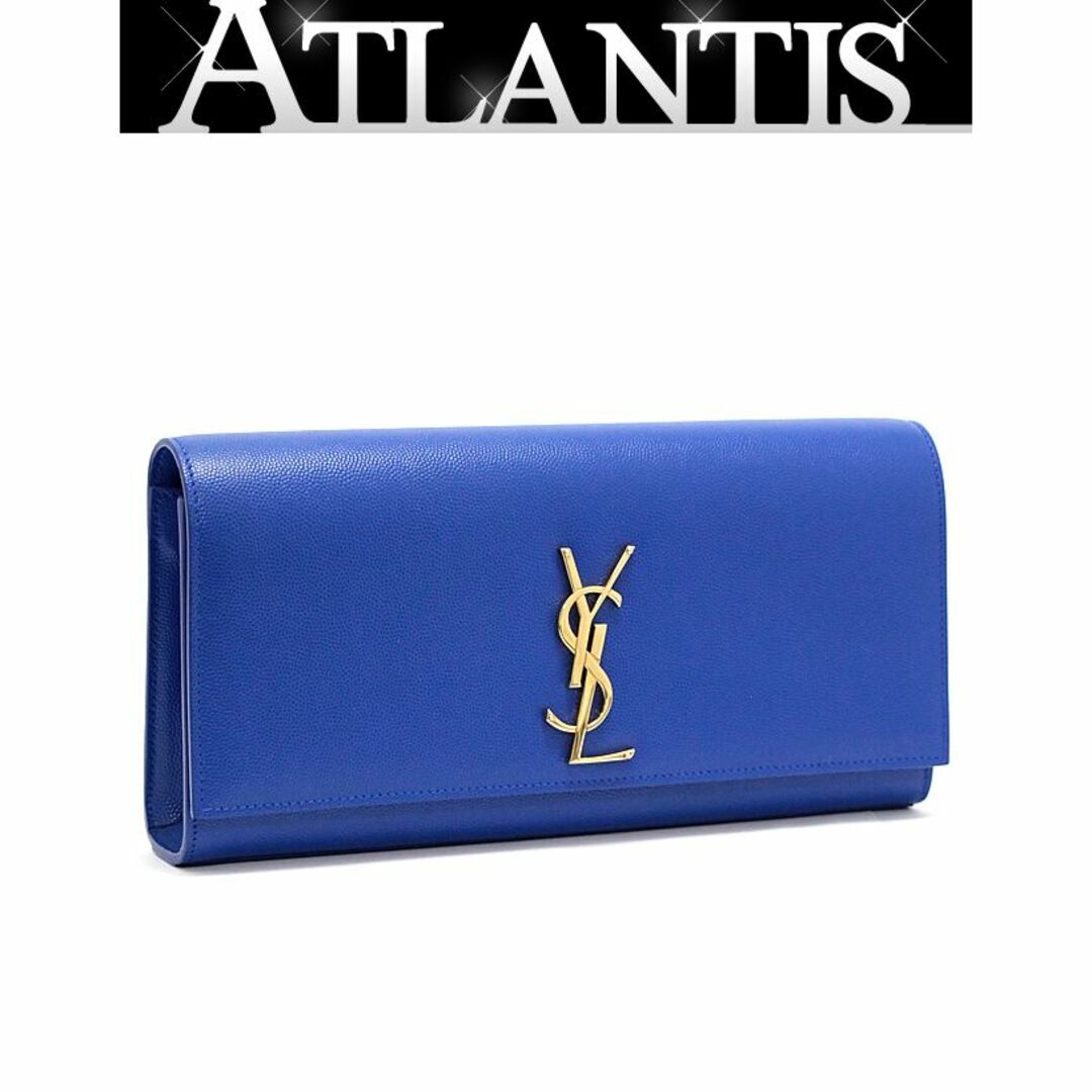 サンローランパリ SAINT LAURENT PARIS クラッチバッグ YSL金具 レザー ブルー 62523