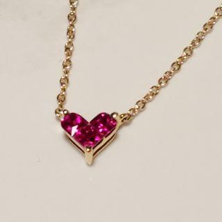 スタージュエリー(STAR JEWELRY)の美品❥スタージュエリーK18ミステリアスルビーハートネックレス★アガット★エテ(ネックレス)