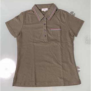 STYLE BASIC ライン入り 半袖 ポロシャツ ブラウン M(ポロシャツ)
