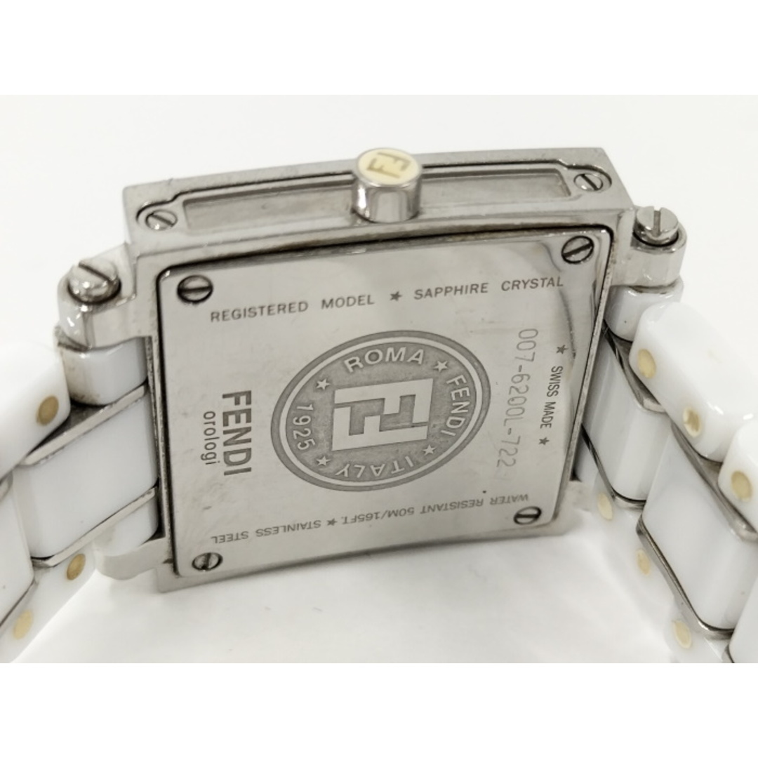 FENDI - FENDI クアドロ レディース 腕時計 クオーツ ホワイト FENDI - FENDI クアドロ レディース 腕時計 クオーツ ホワイト
