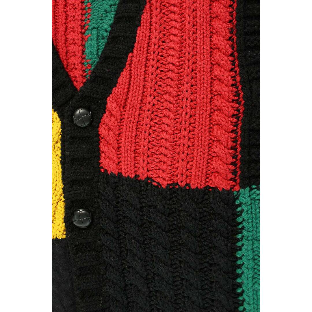 XXL Patchwork Cable Knit Cardigan 店舗購入品