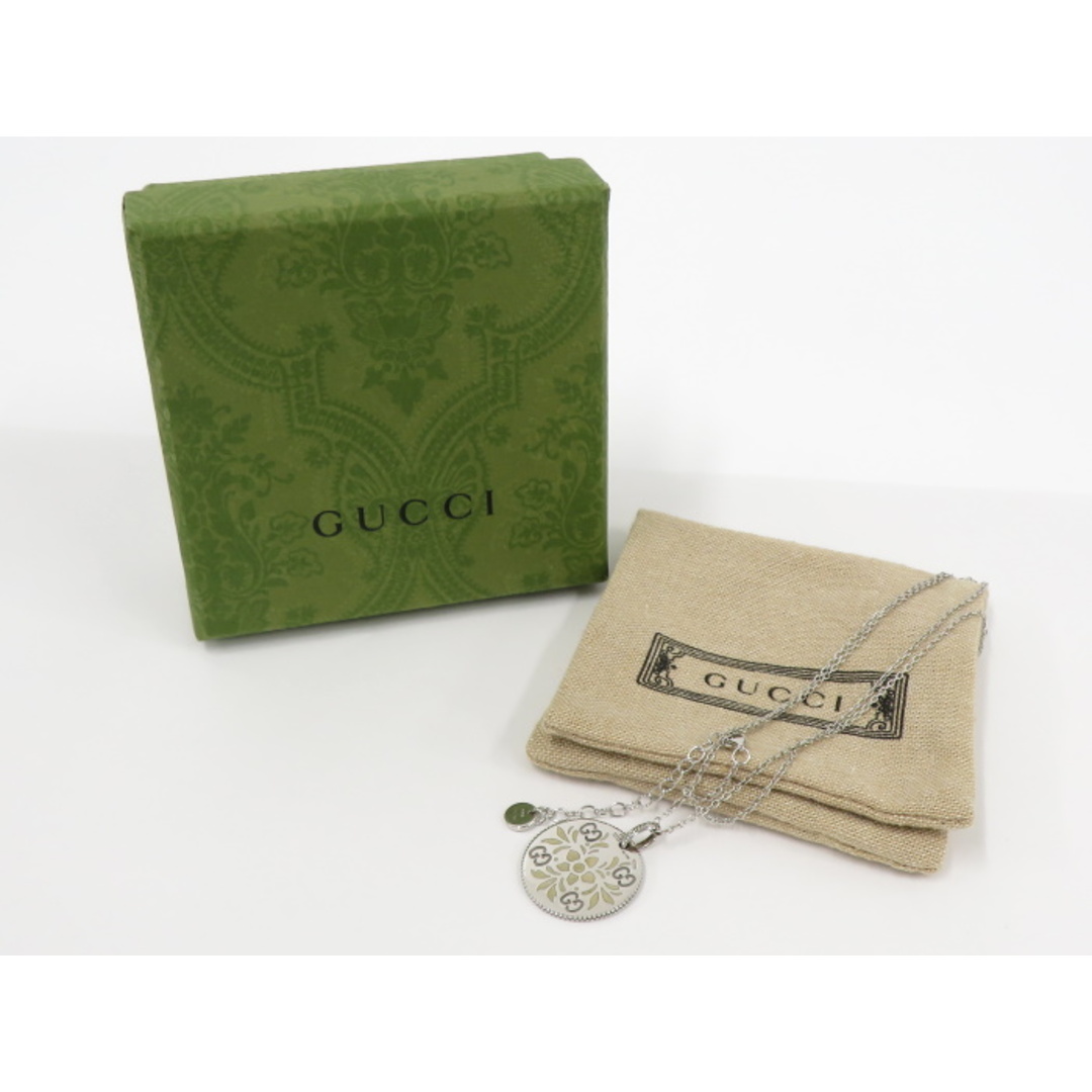 Gucci(グッチ)のGUCCI ネックレス アイコンブルーム プレート 750WG K18WG レディースのアクセサリー(ネックレス)の商品写真