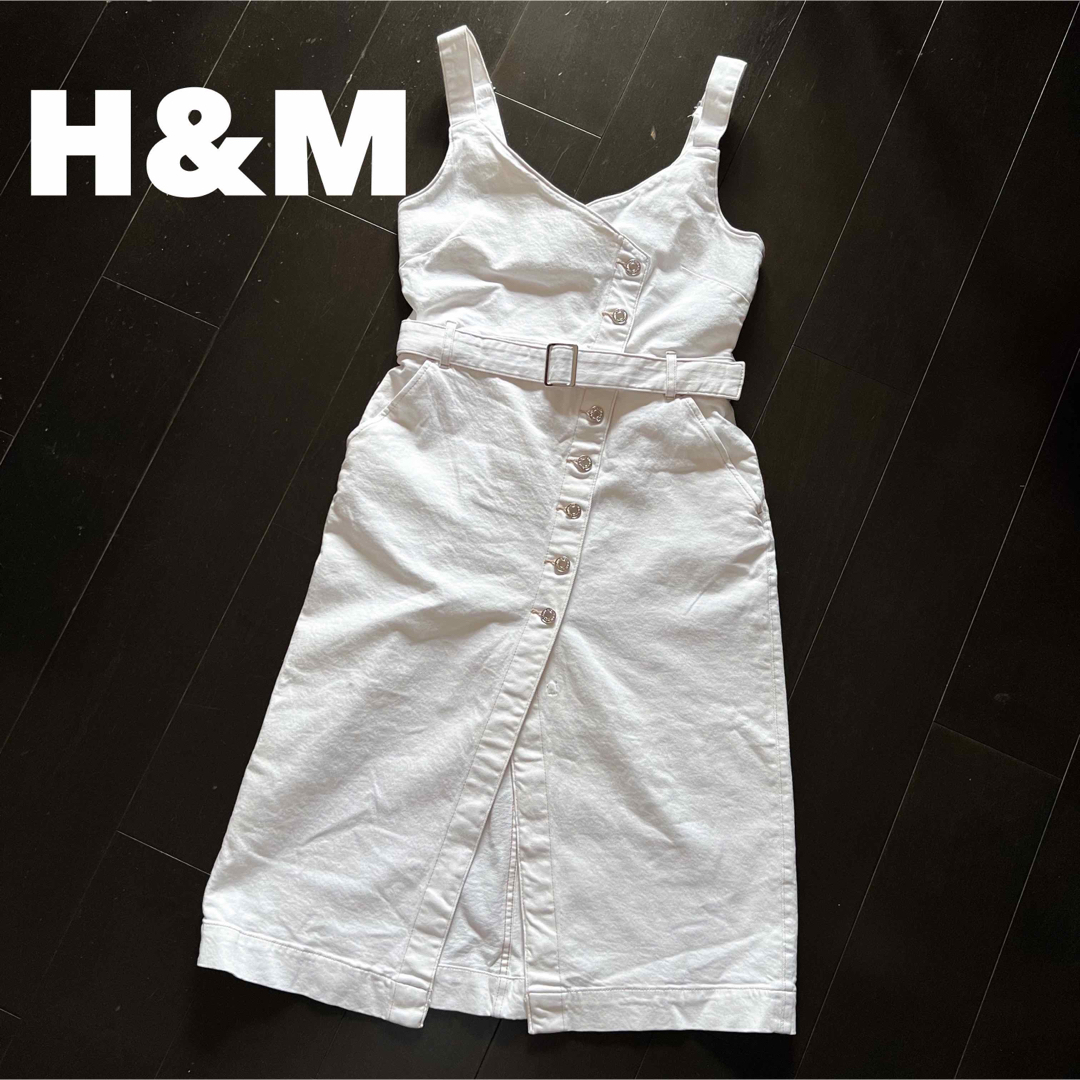 H&M(エイチアンドエム)のH&M【未使用/タグなし】38（11号サイズくらい）デニムジャンパースカート レディースのスカート(その他)の商品写真