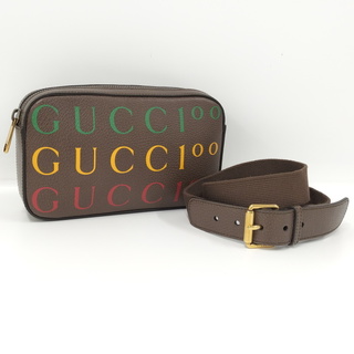 グッチ(Gucci)のGUCCI ボディバッグ ベルトバッグ 100周年記念 レザー ブラウン(ボディーバッグ)