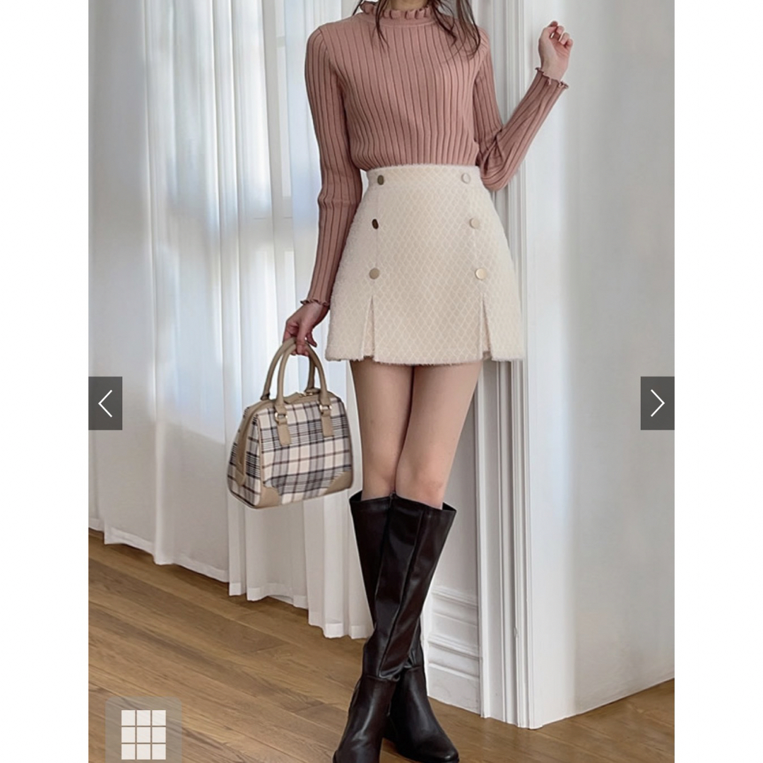 GRL(グレイル)のキルティング風　ハイウエストミニスカート レディースのスカート(ミニスカート)の商品写真