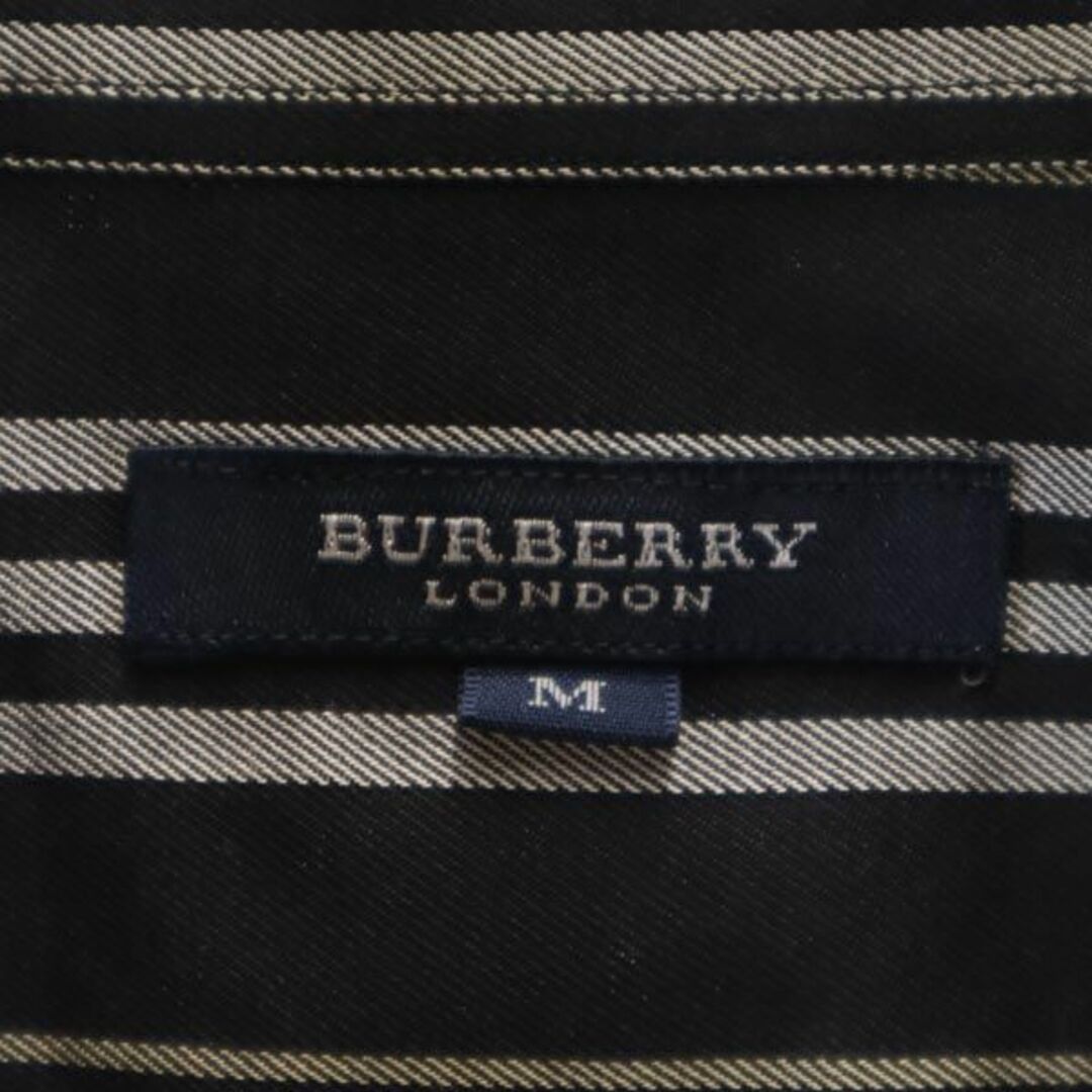 バーバリー ロンドン 日本製 三陽商会 長袖 ボタンダウンシャツ M ブラック系 BURBERRY LONDON メンズ 【中古】 【231003】