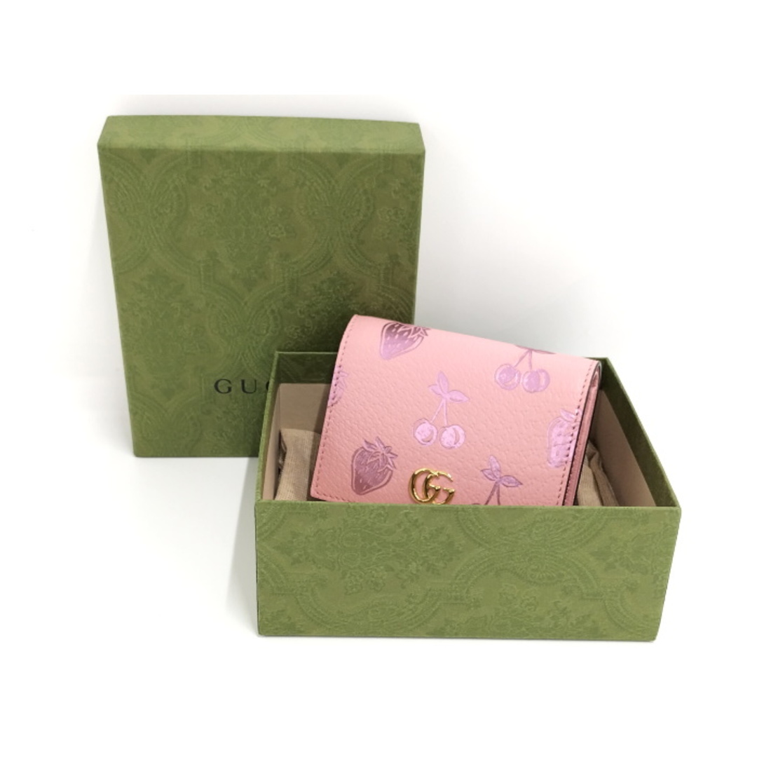 GUCCI 二つ折り コンパクト財布 ストロベリー&チェリー GG GUCCI 二つ折り コンパクト財布 ストロベリー&チェリー GG