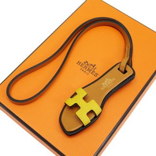 エルメス(Hermes)のエルメス HERMES チャーム オランナノ ヴォーエプソン/バトラー×ヴァッシュハンター ジョーヌアンブル×ナチュラルサブレ×ブラック 送料無料【中古】 h28304f(チャーム)